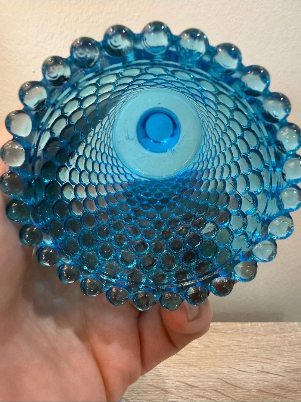Pair Vtg HOMCO Aqua Blue votive
